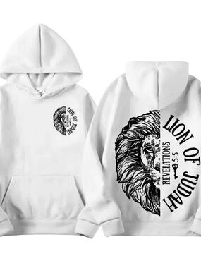 Lion of Judah Hoodie Jesus Loves You Christian Pullover (DM YOUR COLOR HOODIE)